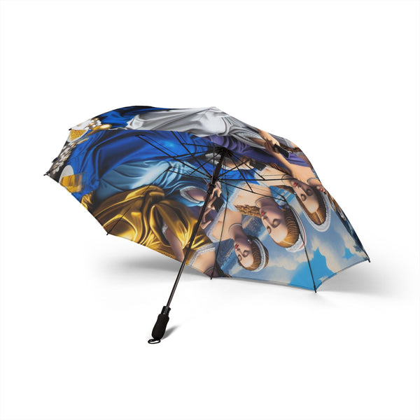 Renaissance Women Scrolling Phone Foldable Umbrella