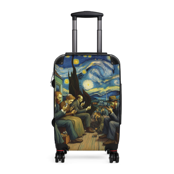 People Staring at Their Cell Phones — Van Gogh-Inspired Rolling Luggage