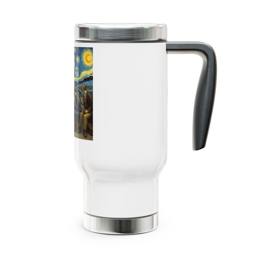 Starry Night Commuter Travel Mug  Van Gogh-Inspired 14oz Stainless Steel with Handle