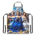 Renaissance-Style 'Women Scrollin' Phone Apron — Artistic All-Over Print with Color Straps