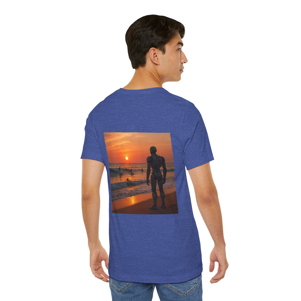 Sunset Surf Robot Tee - Beach Sunset Graphic T-Shirt