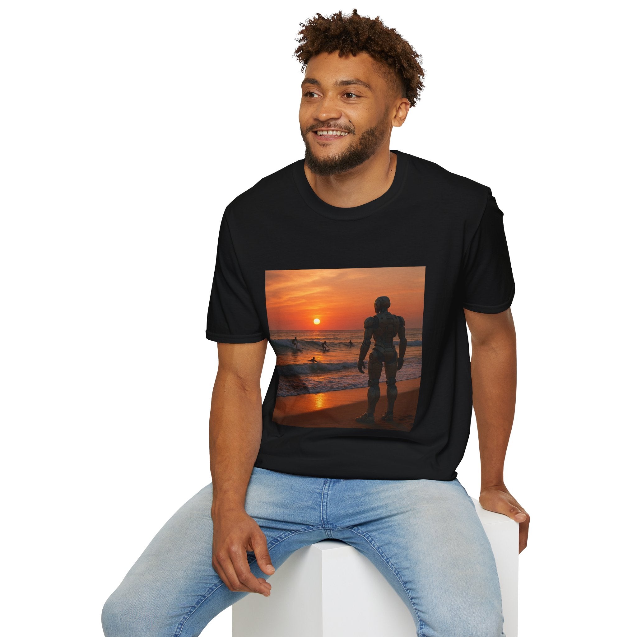 Sunset Surfer T-Shirt — Witness Human Beach Sunset Photography Tee