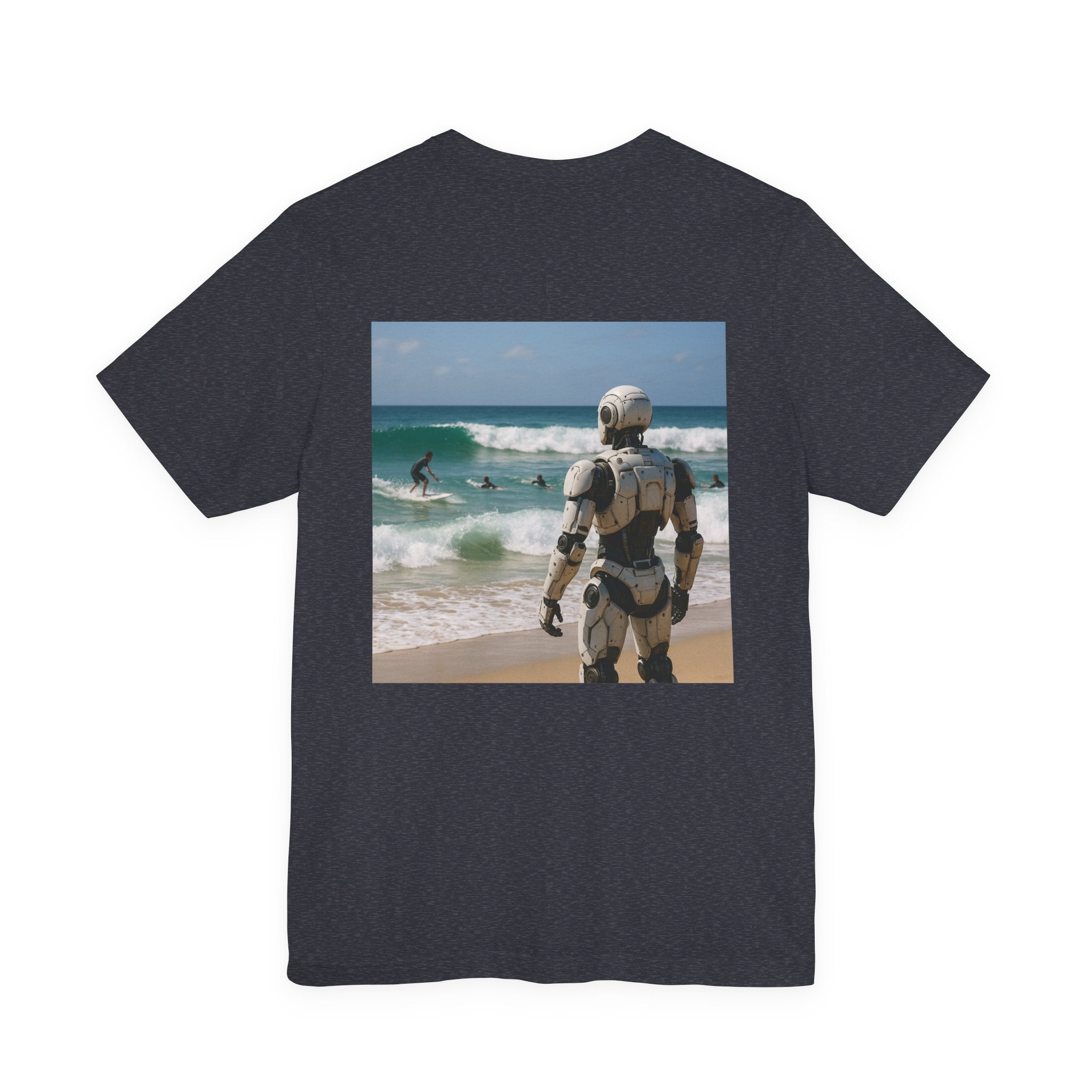 Robot Beach T-Shirt — Surfer Droid Graphic Tee