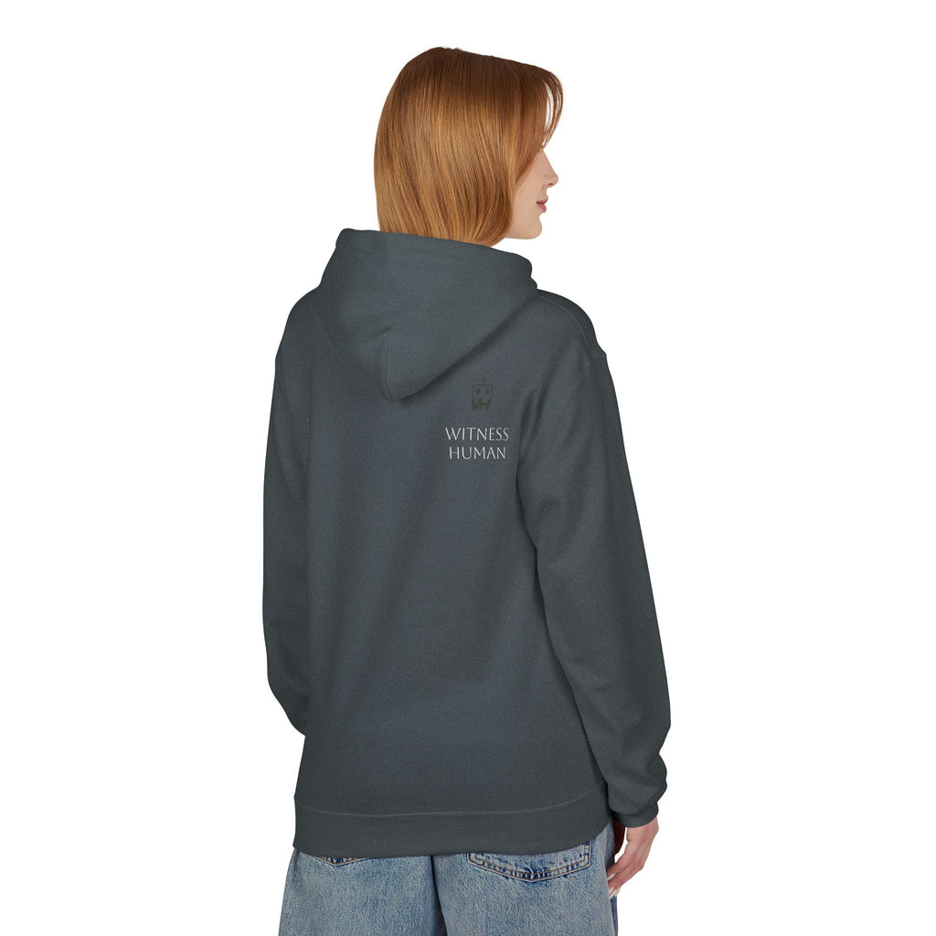 Surfing Robot Hoodie — Retro Robot Scrolling Graphic Hoodie