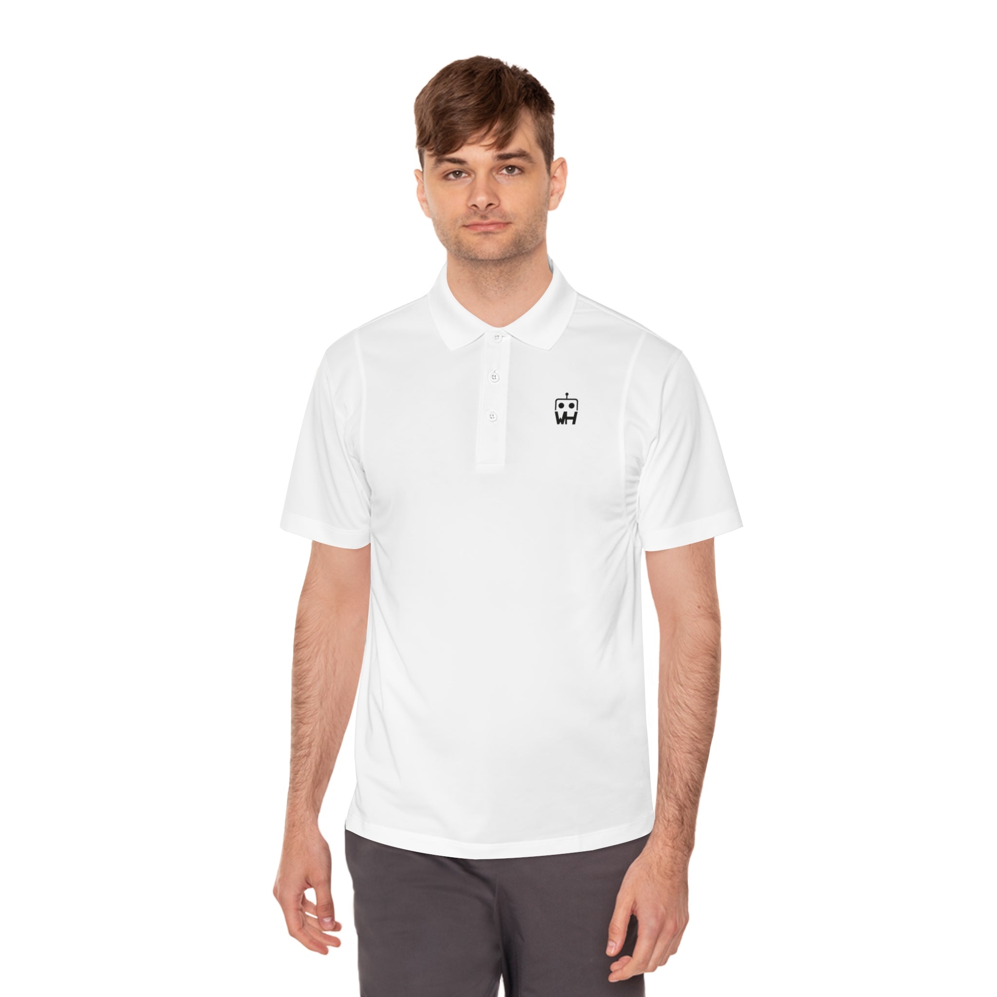 Minimalist Robot Logo Polo — Men’s Sport Polo