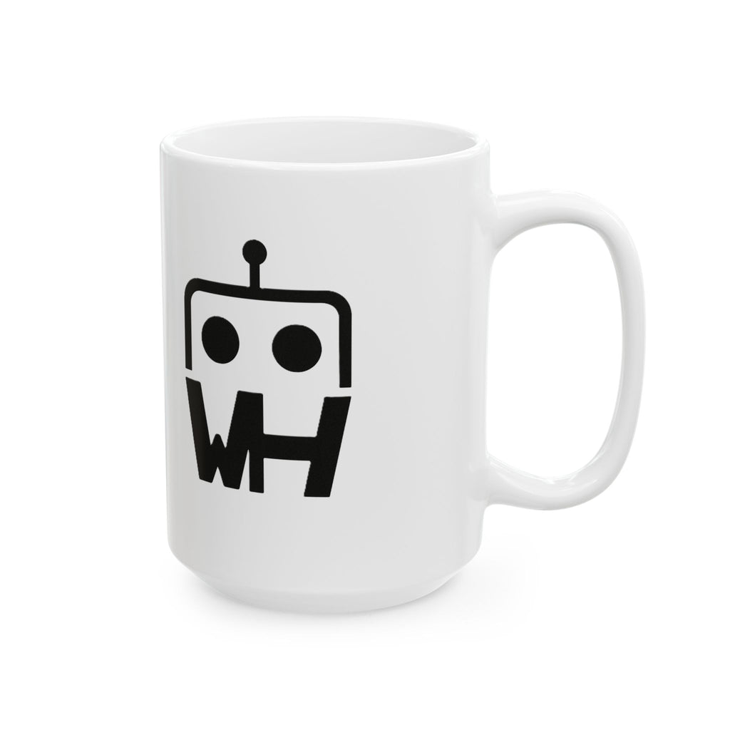 Robot WH Logo Mug — Minimalist Tech Coffee Cup