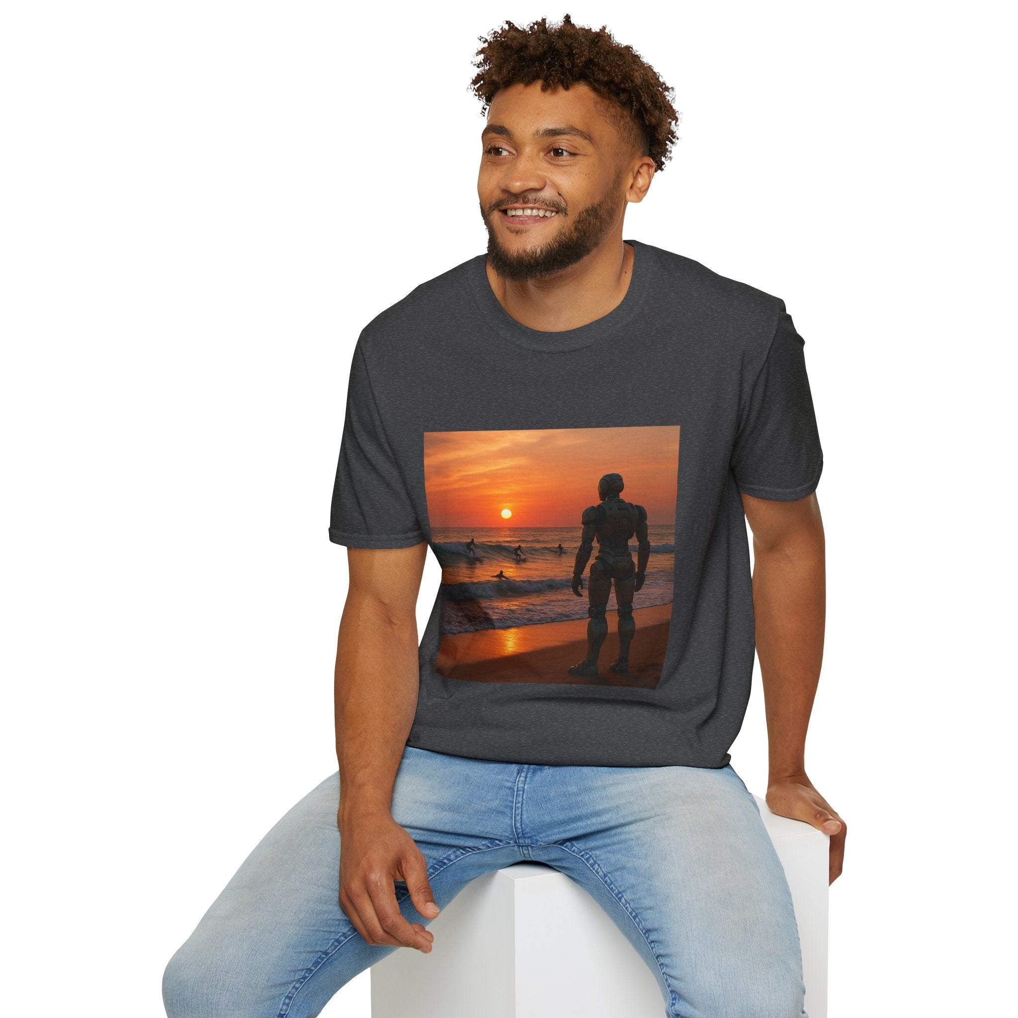 Sunset Surfer T-Shirt — Witness Human Beach Sunset Photography Tee