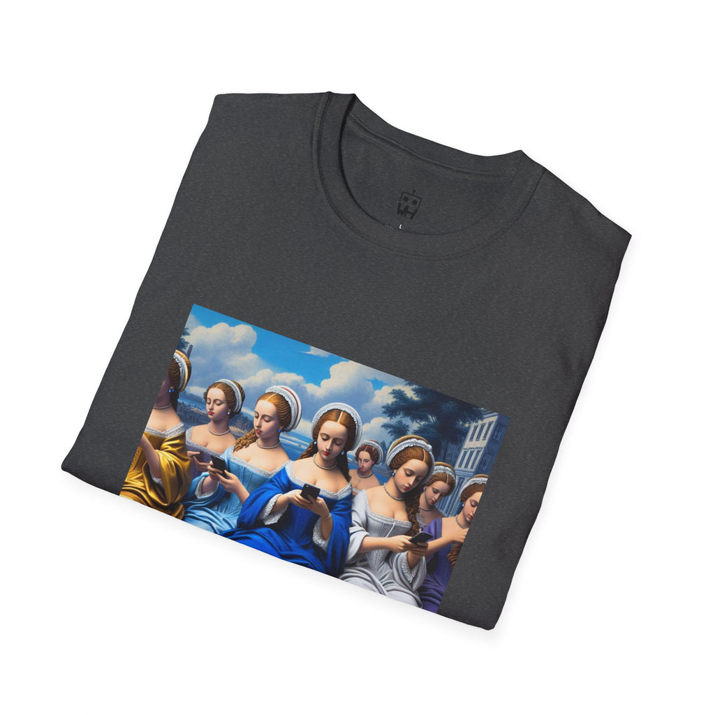 Renaissance Ladies Graphic T-Shirt — Vintage Blue Virgin Mary Art Tee