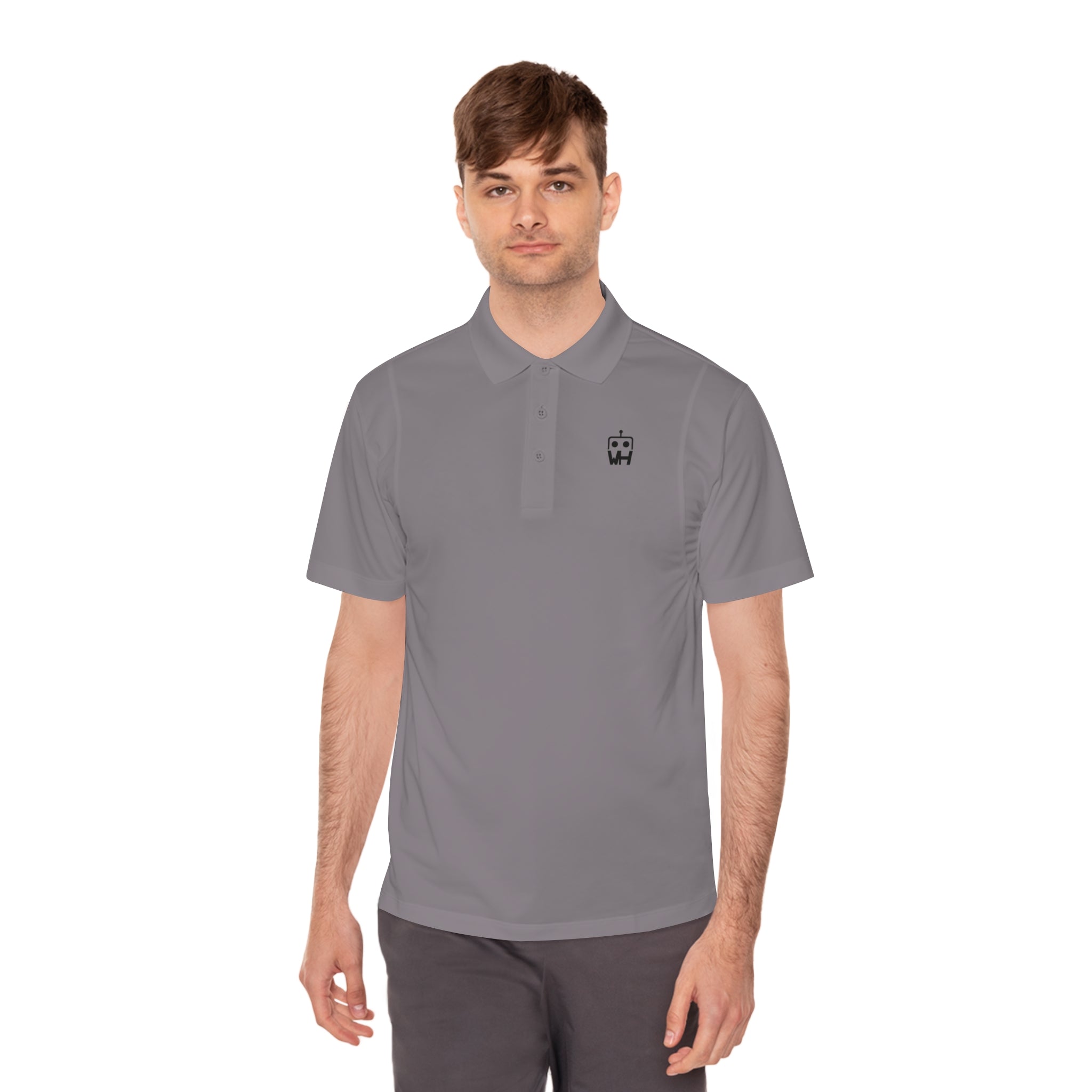 Minimalist Robot Logo Polo — Men’s Sport Polo