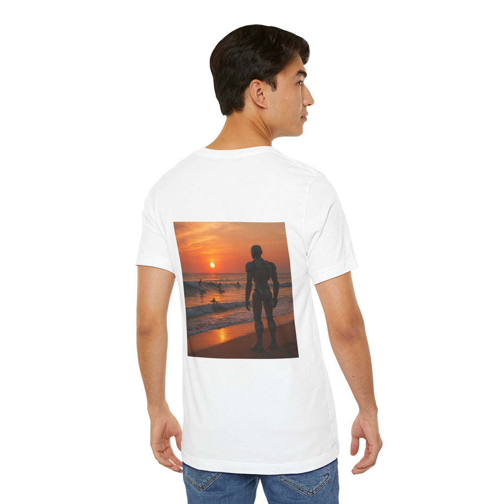 Sunset Surf Robot Tee - Beach Sunset Graphic T-Shirt