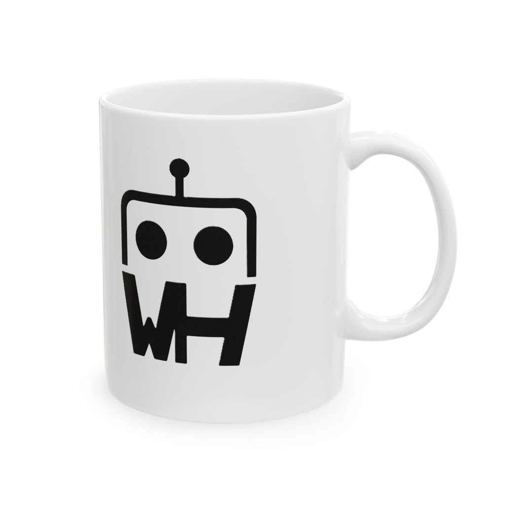 Robot WH Logo Mug — Minimalist Tech Coffee Cup