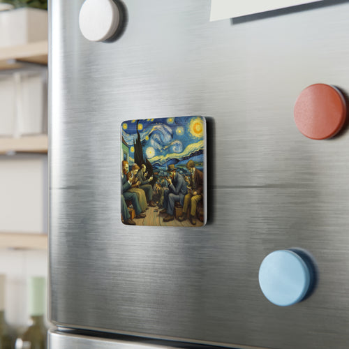 People Staring at Their Cell Phone Magnet — Van Gogh Inspired