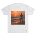 Sunset Robot Beach T‑Shirt — Wilderness Human Graphic Tee