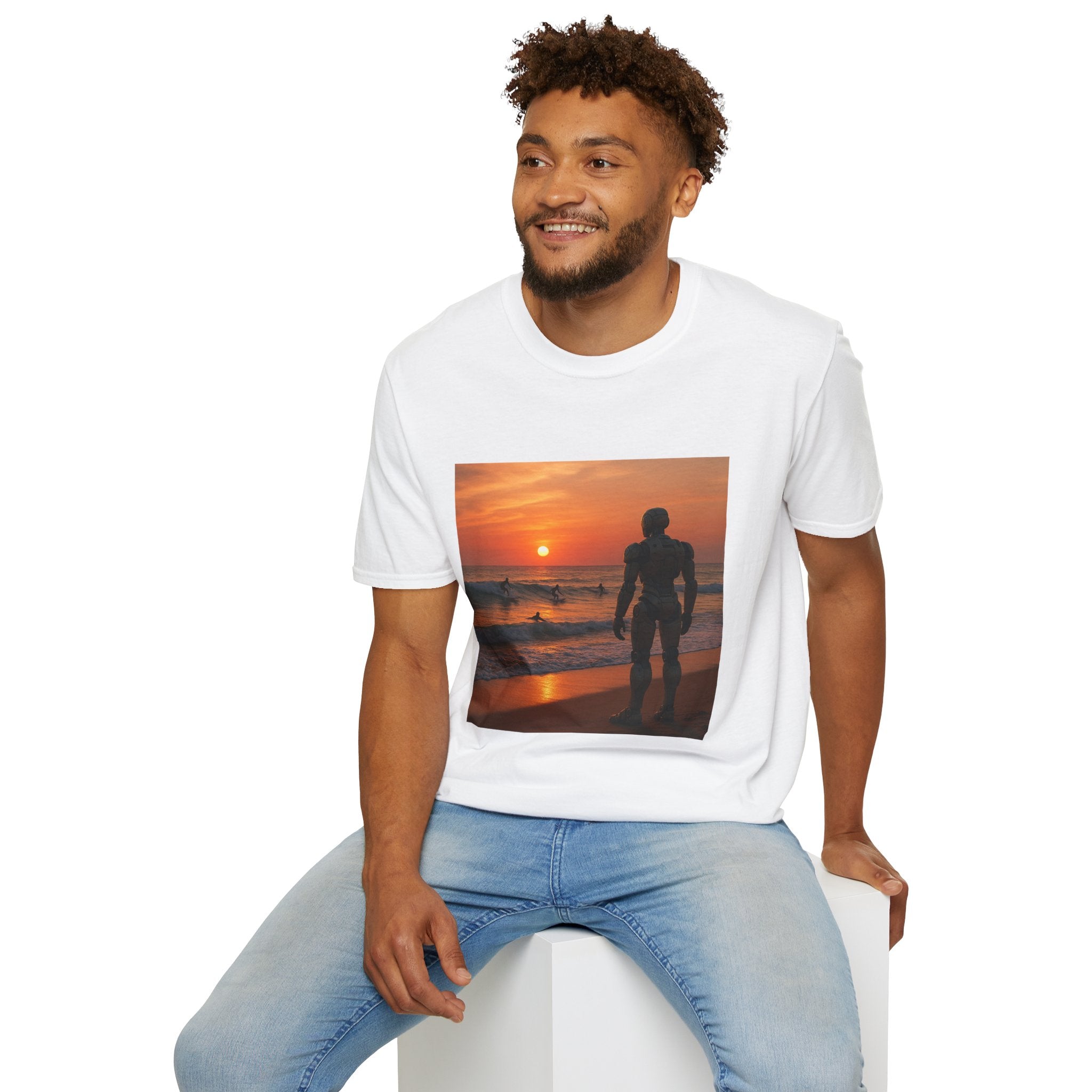 Sunset Surfer T-Shirt — Witness Human Beach Sunset Photography Tee