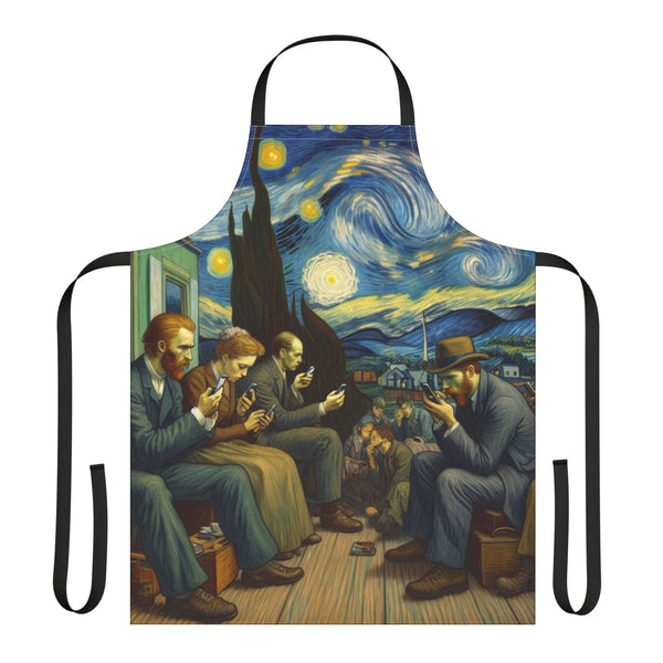 Van Gogh Style 'People Scrolling' Apron — Artistic Phone-Life Kitchen Apron