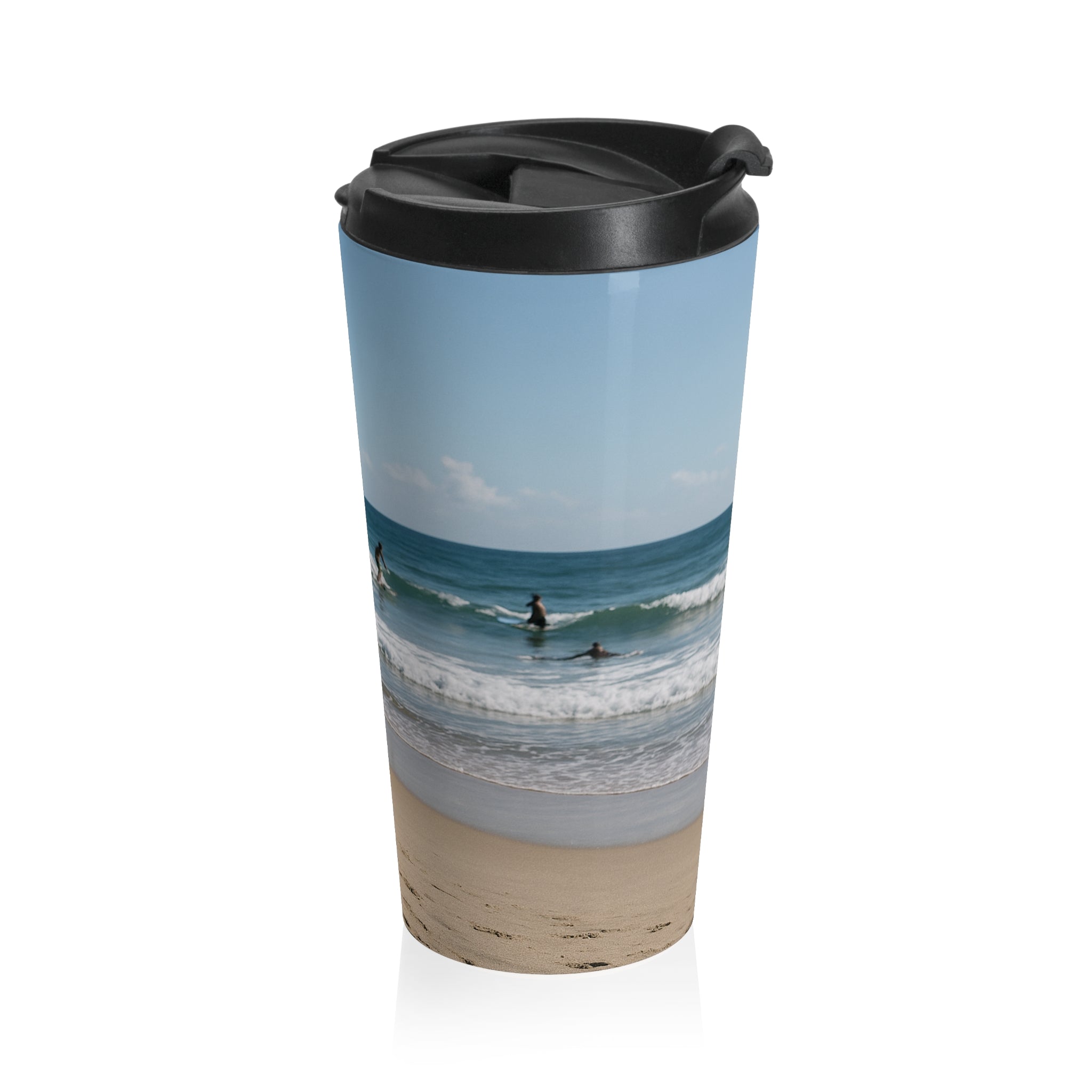 Robot Surfing Travel Mug Stainless Steel Travel Tumbler with Surfing Robot Design