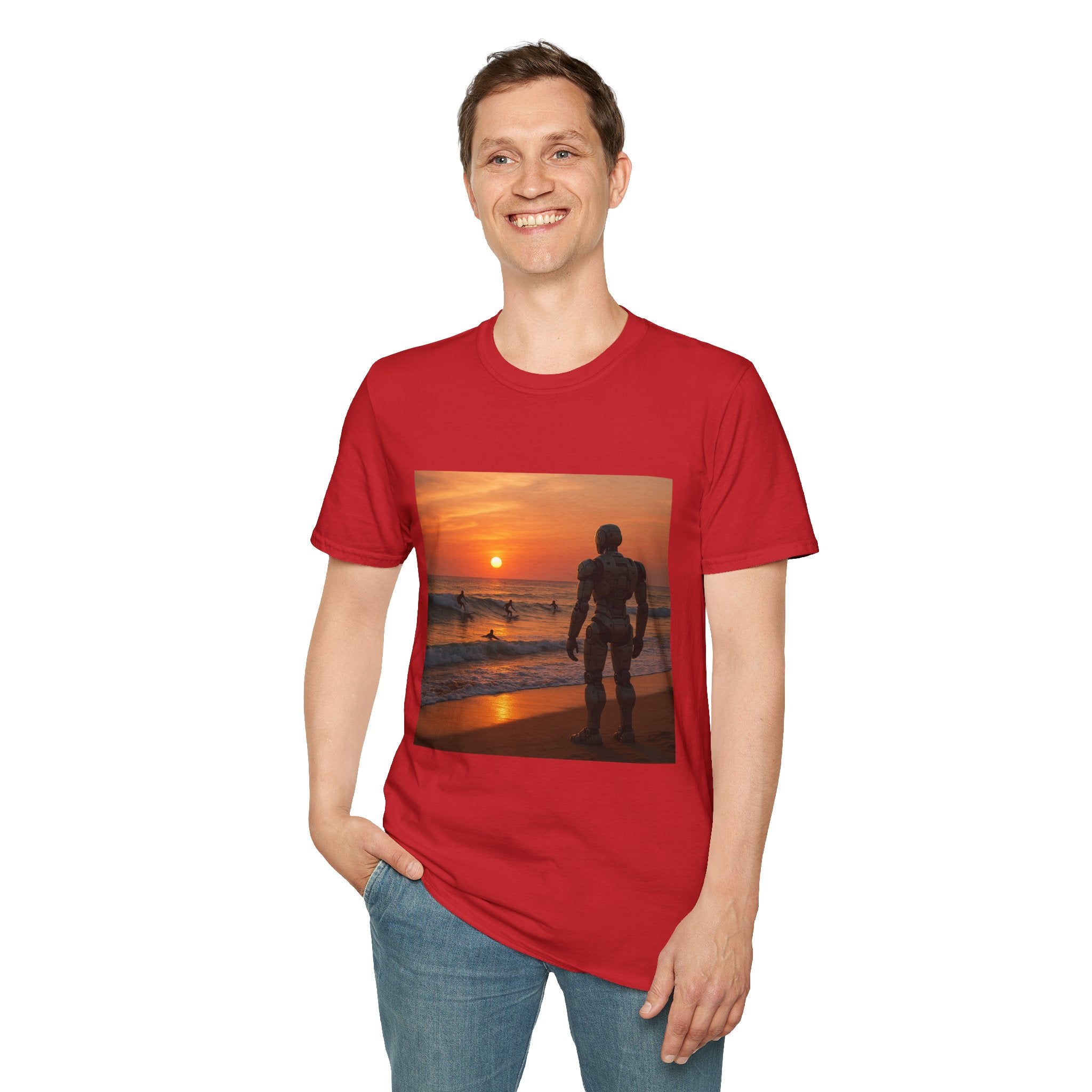 Sunset Surfer T-Shirt — Witness Human Beach Sunset Photography Tee