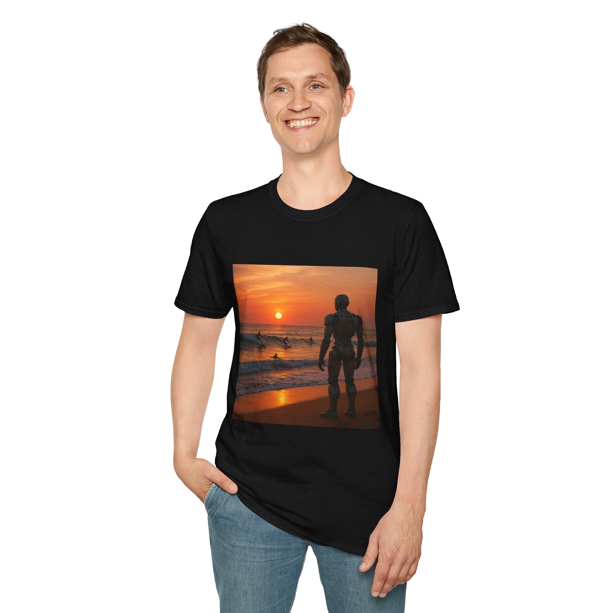 Sunset Surfer T-Shirt — Witness Human Beach Sunset Photography Tee