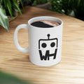 Robot WH Logo Mug — Minimalist Tech Coffee Cup