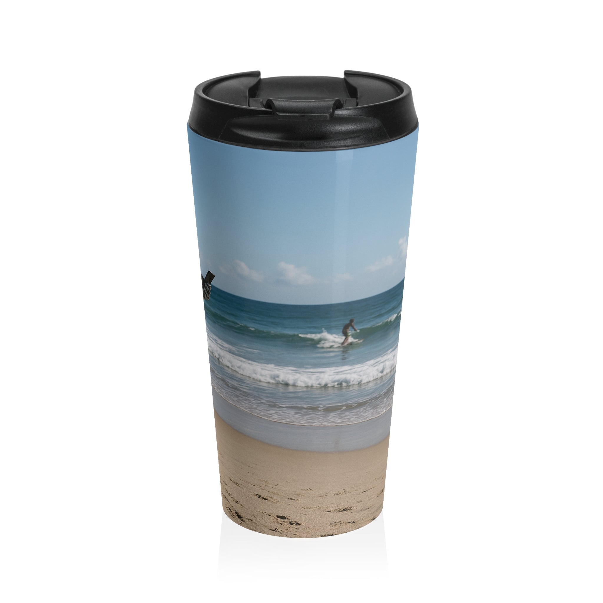 Robot Surfing Travel Mug Stainless Steel Travel Tumbler with Surfing Robot Design