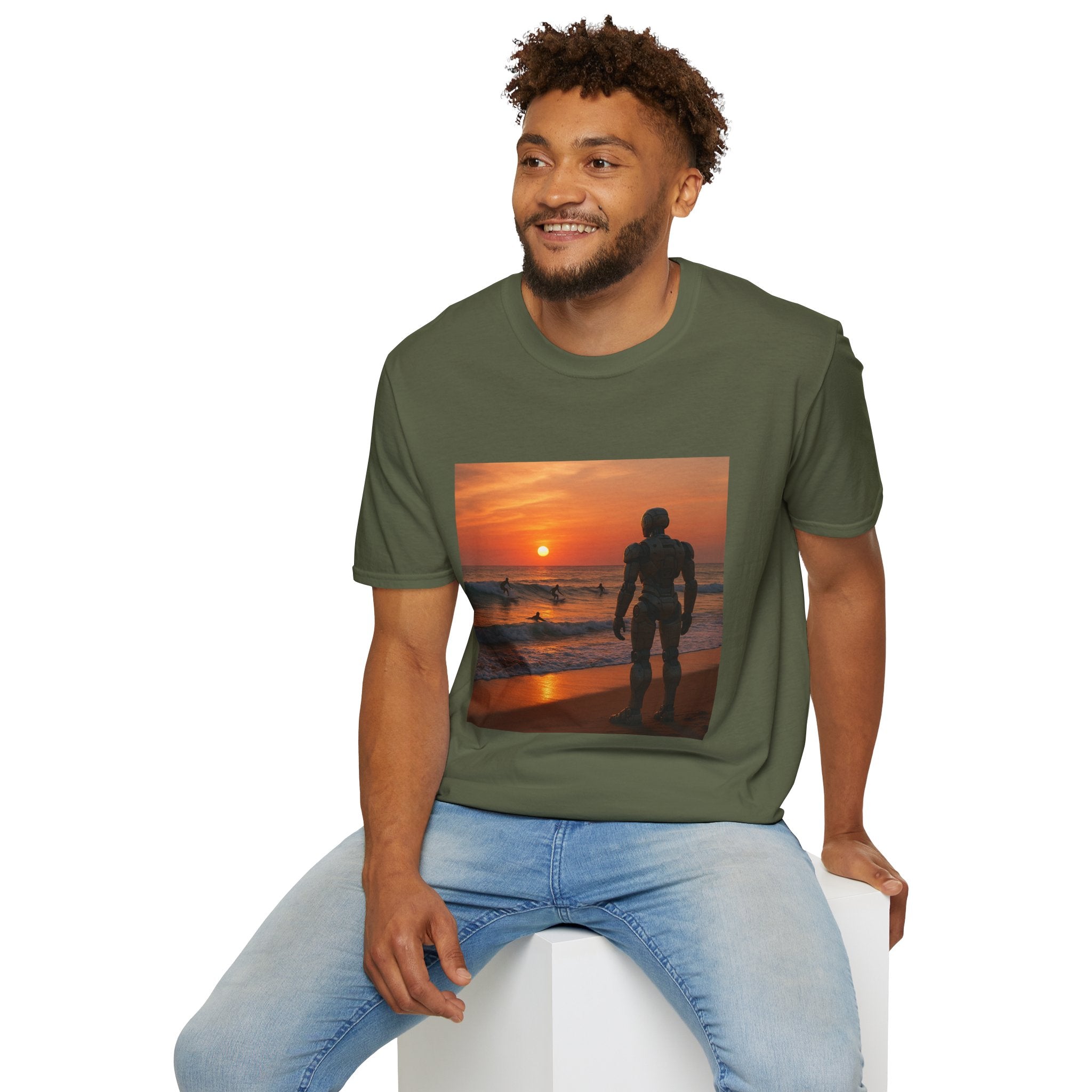 Sunset Surfer T-Shirt — Witness Human Beach Sunset Photography Tee