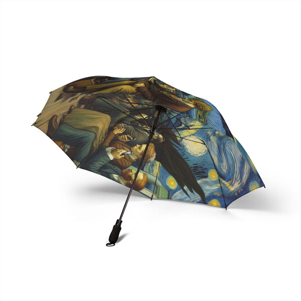 Van Gogh Style 'People Scrolling Phones' Foldable Umbrella