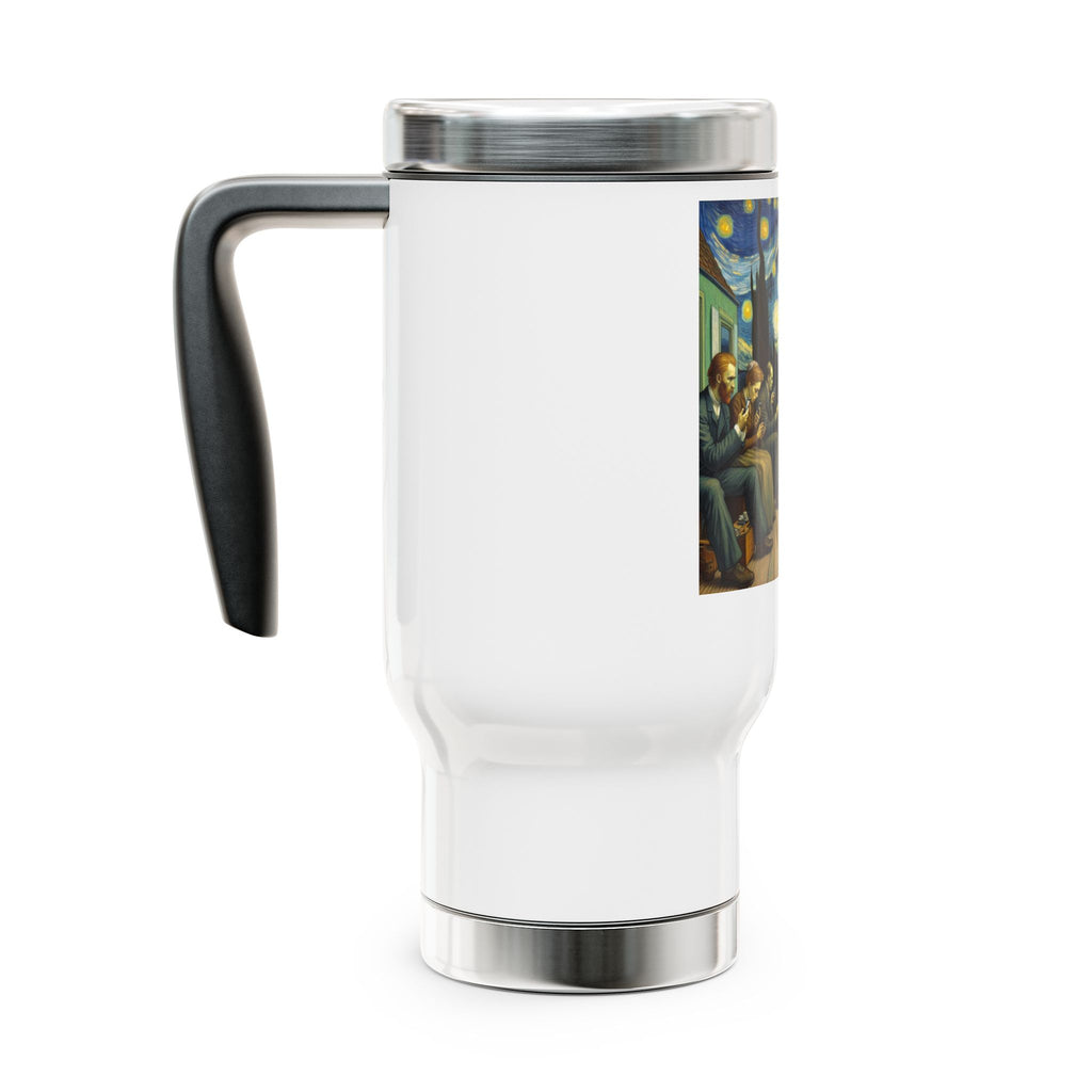 Starry Night Commuter Travel Mug  Van Gogh-Inspired 14oz Stainless Steel with Handle
