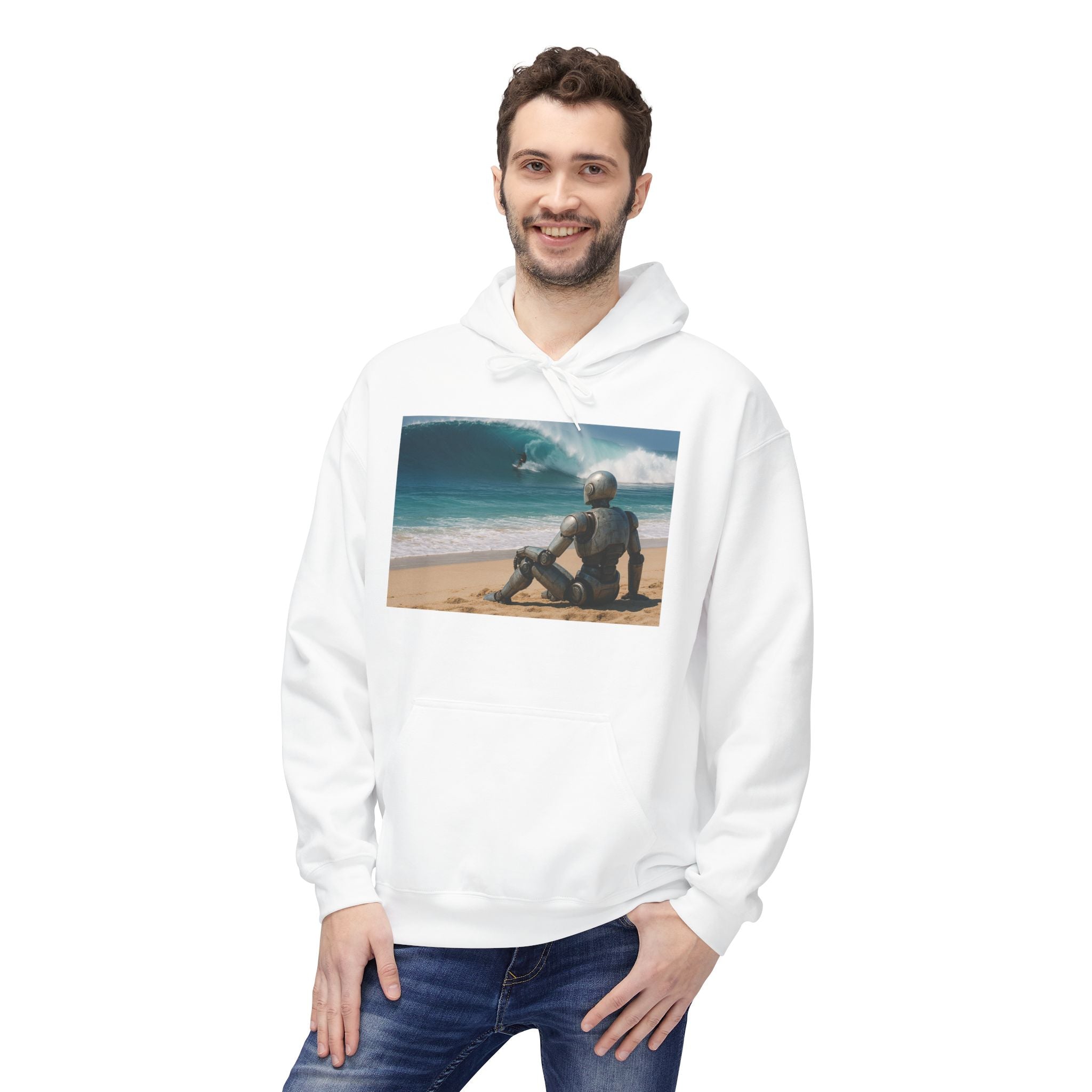 Kitesurfing Wave Robot Hoodie — Surf-Tech Graphic Fleece